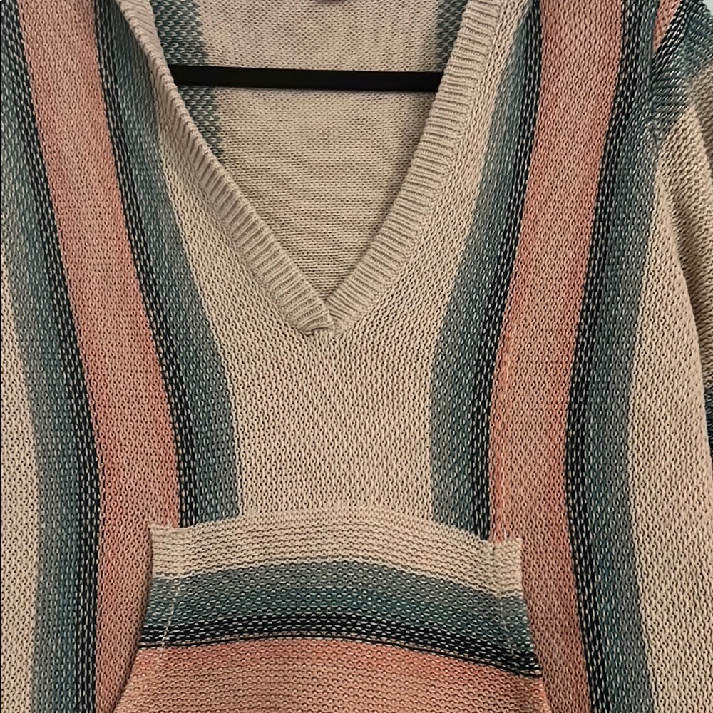 O’Neill Baja Striped Hooded Sweater Surfer Skater Boho Laid-Back Coastal Small - Picture 4 of 6